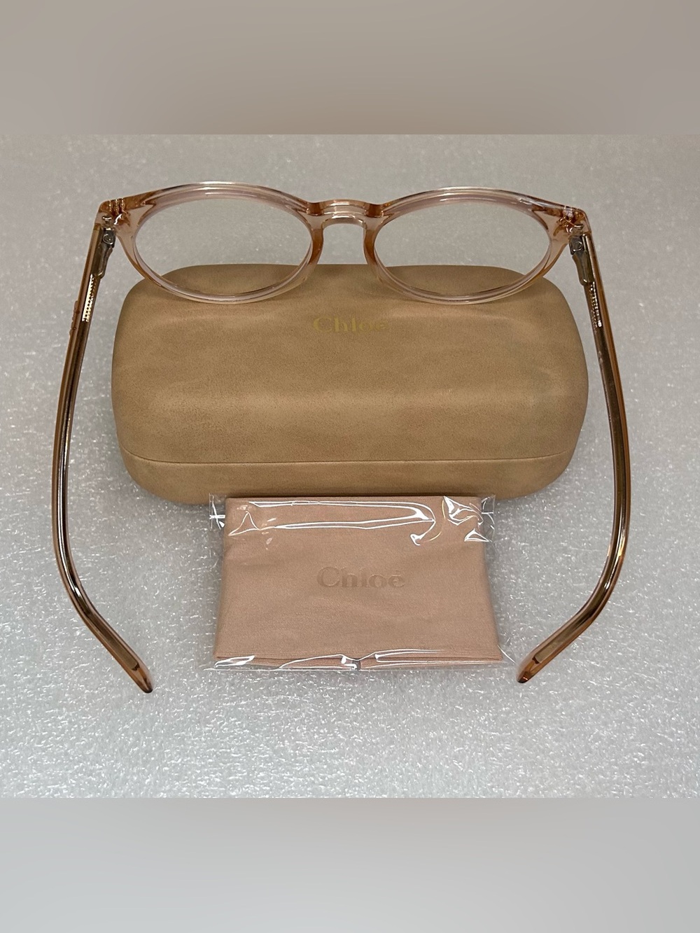 CHLOE CE2714 749 Clear Peach Pink Eyeglass Frames 54-17-140mm B50mm Italy - Picture 2 of 7